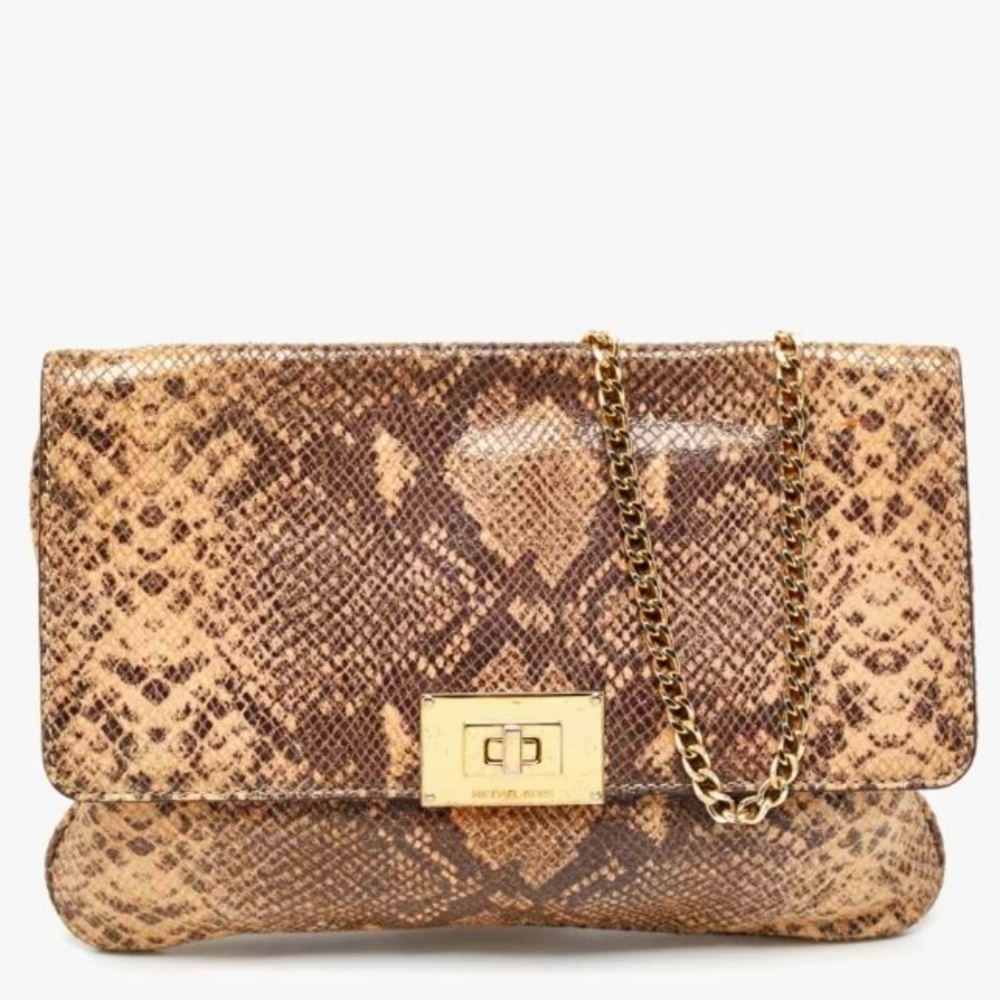 Michael Michael Kors Beige Python Embossed Leathe… - image 4